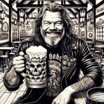 DALL·E 2023-11-17 16.27.36 - An illustration in the style of Böhse Onkelz, featuring a middle-aged Caucasian man with long, unkempt hair, and a rugged look, possibly including tat.png